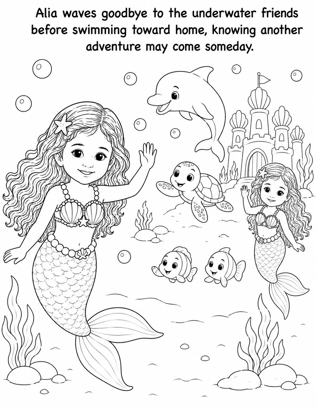 My Magical Mermaid Adventure Personalised Colouring Book